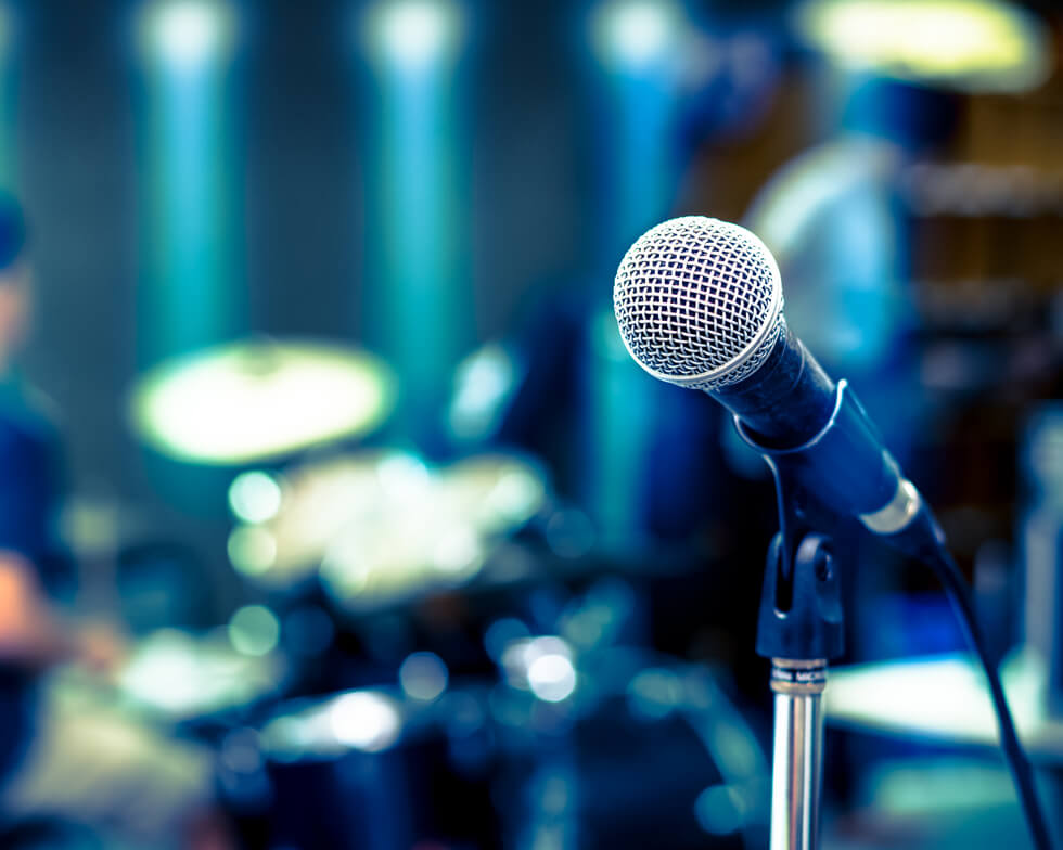 Nah-Aufnahme eines Hand-Mikrofons.