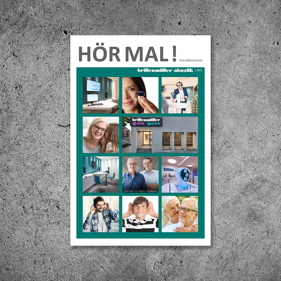 Mockup der Zeitung von Brillen Müller.