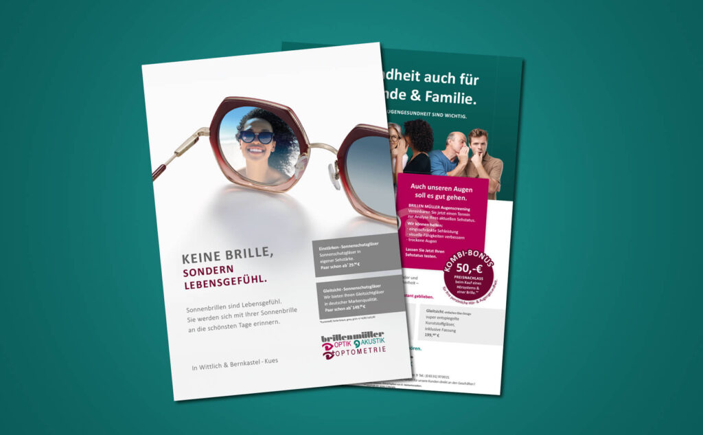 Mockup des Anschreibens von Brillen Müller.